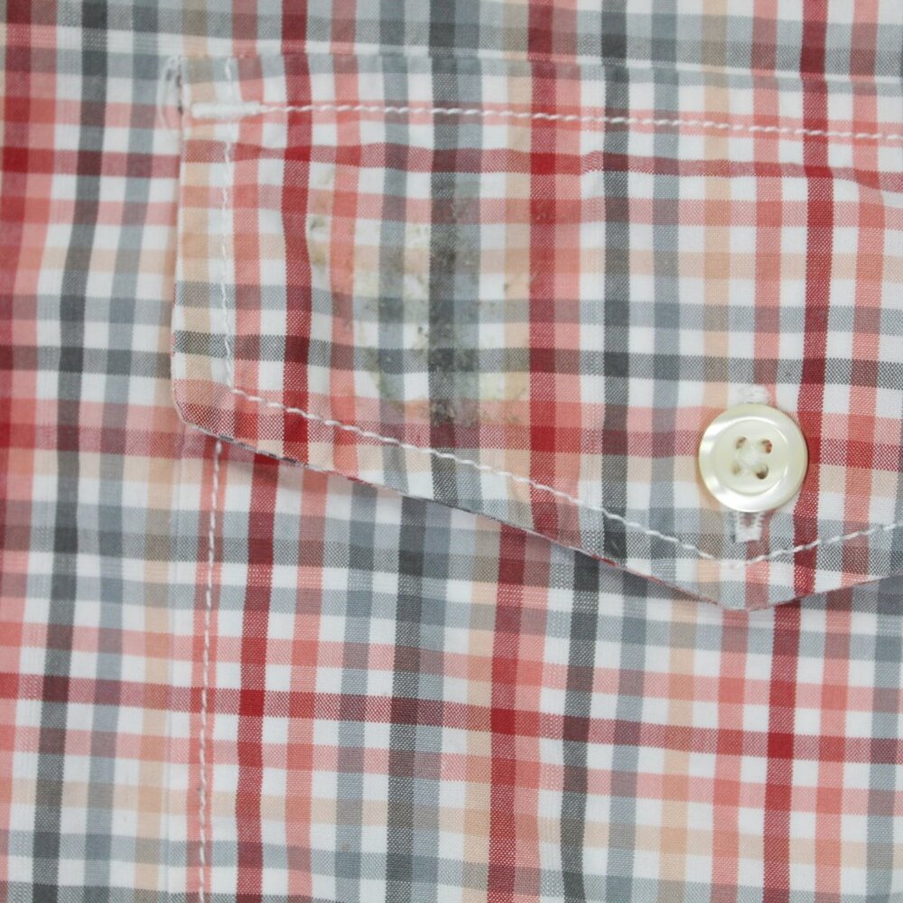 Eddie Bauer Shirt Mens Large Red/White/Gray Plaid Classic Fit 100% Cotton S/S - Picture 4 of 12